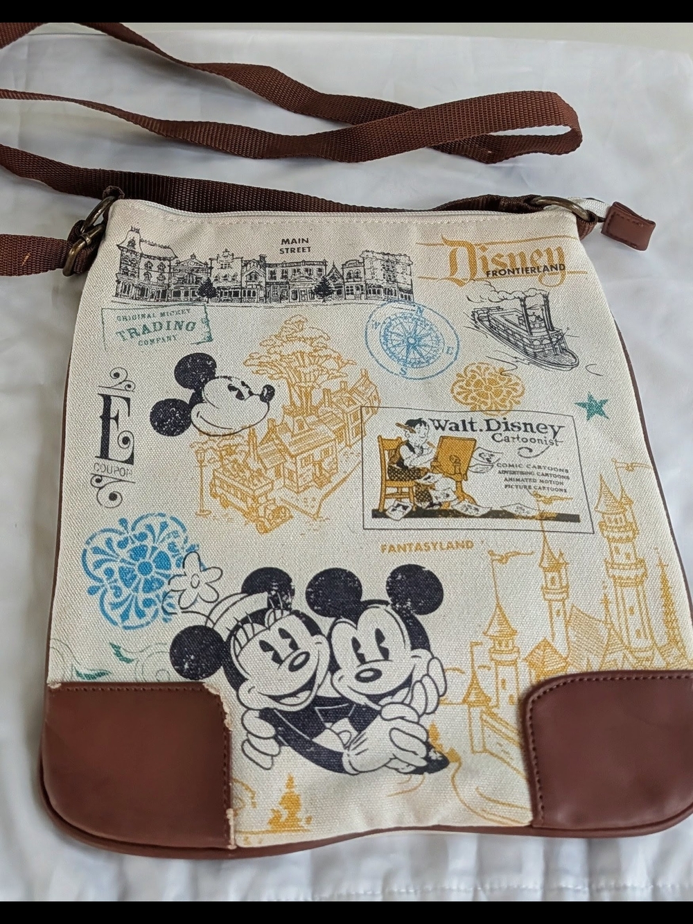 Disney Crossbody Bag in Cream, Brown, Black, Blue, Yellow